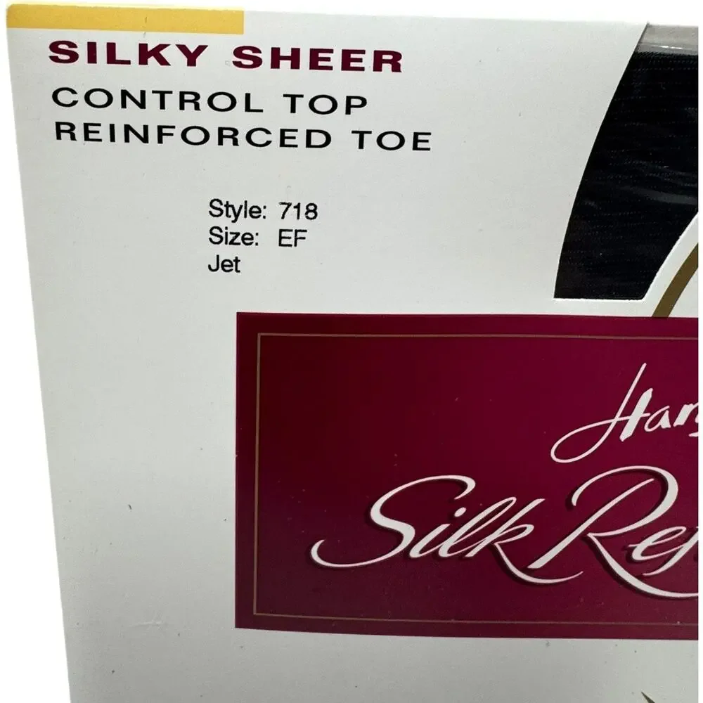 Hanes Silk Reflections Silky Sheer Control Top Pantyhose Reinforced Toe Jet EF